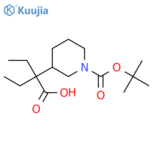2-{1-[(tert-butoxy)carbonyl]piperidin-3-yl}-2-ethylbutanoic acid structure