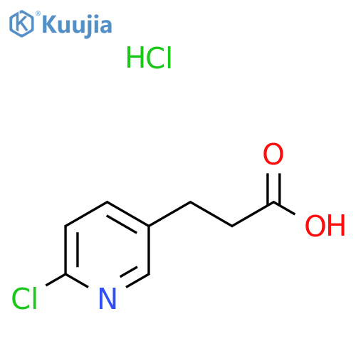 3-(6-chloro-3-pyridyl)propanoic acid;hydrochloride structure