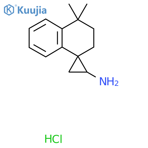 4',4'-dimethyl-3',4'-dihydro-2'H-spirocyclopropane-1,1'-naphthalene-2-amine hydrochloride structure