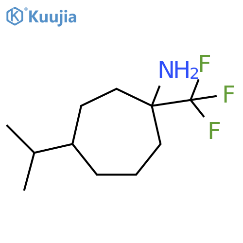 4-(Propan-2-yl)-1-(trifluoromethyl)cycloheptan-1-amine structure