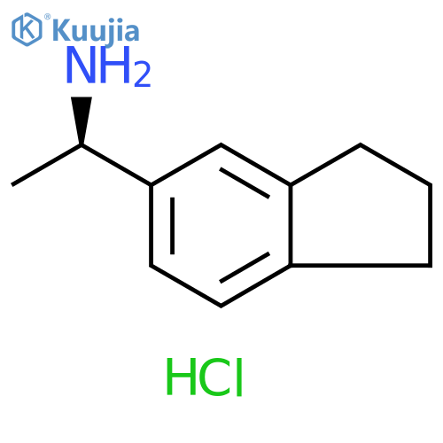 (1R)-1-(2,3-dihydro-1H-inden-5-yl)ethan-1-amine hydrochloride structure