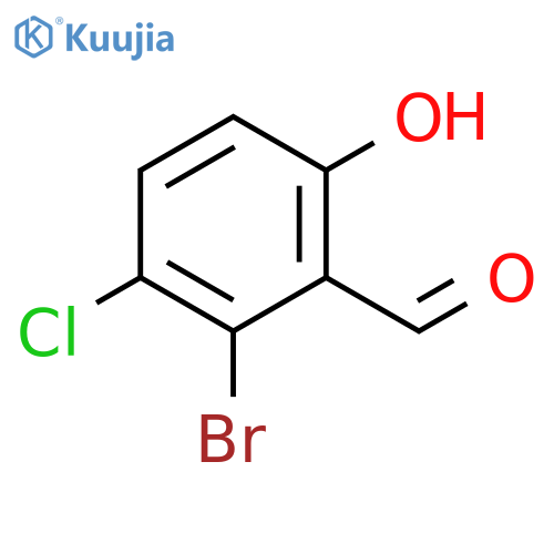 2-Bromo-3-chloro-6-hydroxybenzaldehyde structure