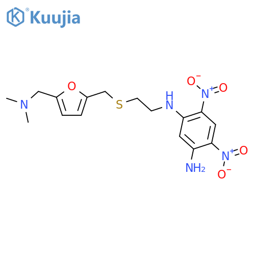 1,3-Benzenediamine,N1-[2-[[[5-[(dimethylamino)methyl]-2-furanyl]methyl]thio]ethyl]-4,6-dinitro- structure