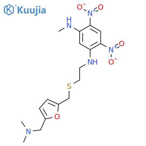 1,3-Benzenediamine,N1-[2-[[[5-[(dimethylamino)methyl]-2-furanyl]methyl]thio]ethyl]-N3-methyl-4,6-dinitro- structure