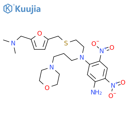 1,3-Benzenediamine,N1-[2-[[[5-[(dimethylamino)methyl]-2-furanyl]methyl]thio]ethyl]-N3-[3-(4-morpholinyl)propyl]-4,6-dinitro- structure