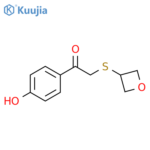 Ethanone, 1-(4-hydroxyphenyl)-2-(3-oxetanylthio)- structure