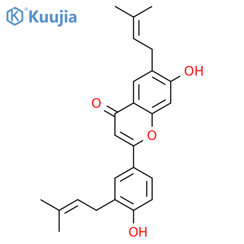 4',7-Dihydroxy-3',6-diprenylflavone structure