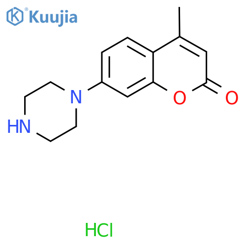 4-Methyl-7-(piperazin-1-YL)-2H-chromen-2-one hcl structure