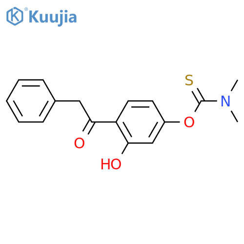 Carbamothioic acid, dimethyl-, O-[3-hydroxy-4-(phenylacetyl)phenyl] ester structure