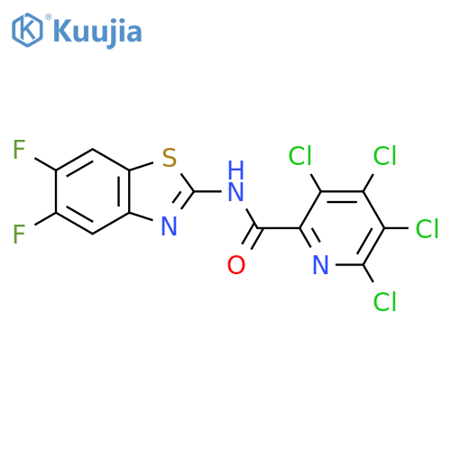 3,4,5,6-tetrachloro-N-(5,6-difluoro-1,3-benzothiazol-2-yl)pyridine-2-carboxamide structure