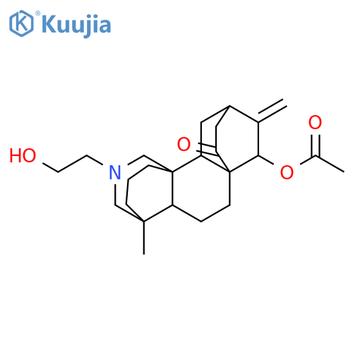 3H,7H-6a,9-Ethano-4,10b-propanobenz[h]isoquinolin-7-one, 15-(acetyloxy)decahydro-2-(2-hydroxyethyl)-4-methyl-14-methylene-, (4R,4aR,6aR,9R,10aS,10bS,15S)- (9CI) structure