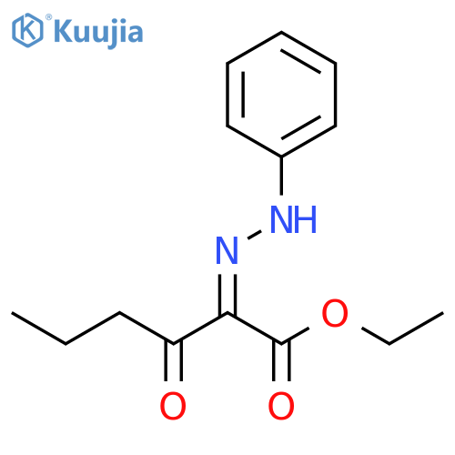 Ethyl 3-hydroxy-2-phenyldiazenylhex-2-enoate structure