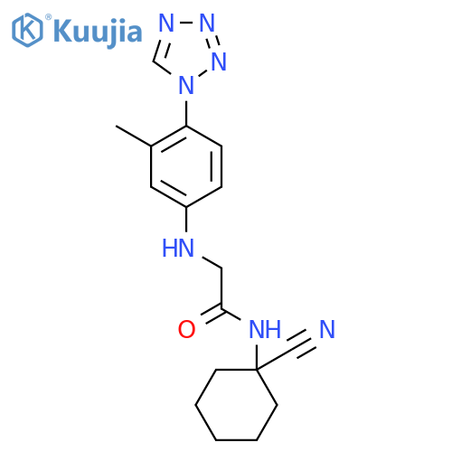 N-(1-cyanocyclohexyl)-2-{[3-methyl-4-(1H-1,2,3,4-tetrazol-1-yl)phenyl]amino}acetamide structure