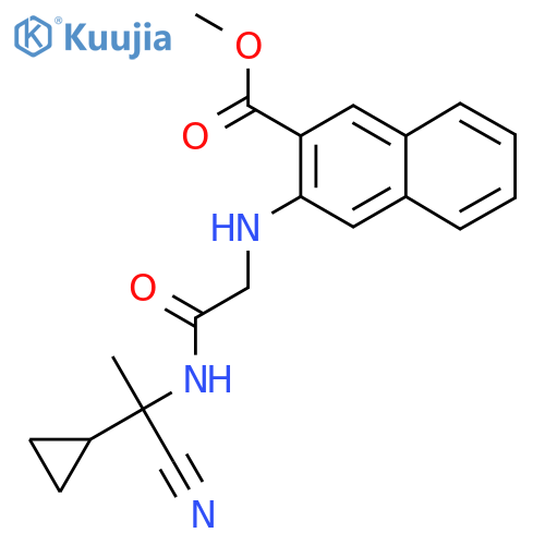 Methyl 3-({[(1-cyano-1-cyclopropylethyl)carbamoyl]methyl}amino)naphthalene-2-carboxylate structure
