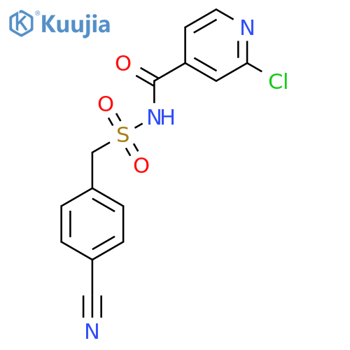 2-chloro-N-[(4-cyanophenyl)methanesulfonyl]pyridine-4-carboxamide structure