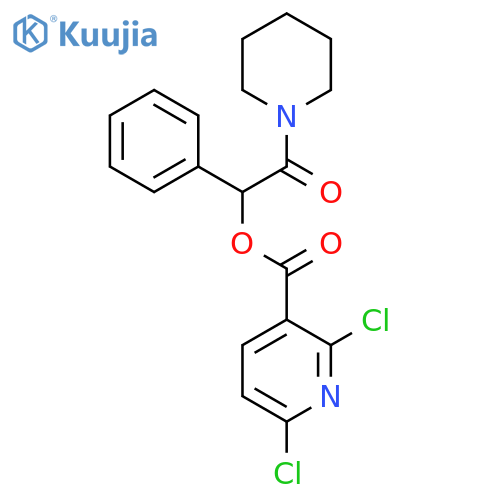 2-Oxo-1-phenyl-2-(piperidin-1-yl)ethyl 2,6-dichloropyridine-3-carboxylate structure