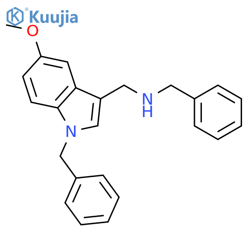 1H-INDOLE-3-METHANAMINE, 5-METHOXY-N,1-BIS(PHENYLMETHYL)- structure