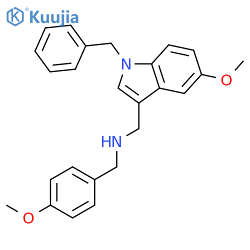 1H-INDOLE-3-METHANAMINE, 5-METHOXY-N-[(4-METHOXYPHENYL)METHYL]-1-(PHENYLMETHYL)- structure