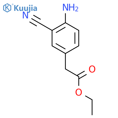 Ethyl 2-(4-amino-3-cyanophenyl)acetate structure
