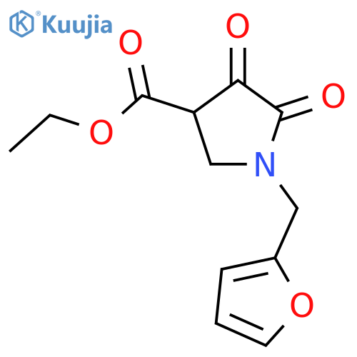 ethyl 1-(2-furylmethyl)-4,5-dioxopyrrolidine-3-carboxylate structure