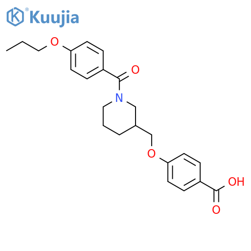 Benzoic acid, 4-[[1-(4-propoxybenzoyl)-3-piperidinyl]methoxy]- structure