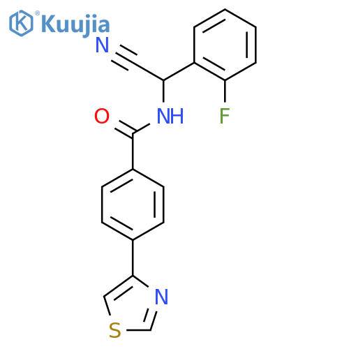 N-[cyano(2-fluorophenyl)methyl]-4-(1,3-thiazol-4-yl)benzamide structure