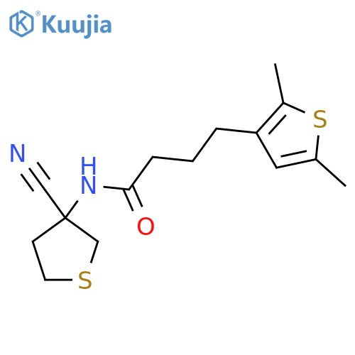 N-(3-cyanothiolan-3-yl)-4-(2,5-dimethylthiophen-3-yl)butanamide structure
