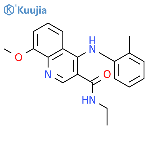 3-Quinolinecarboxamide, N-ethyl-8-methoxy-4-[(2-methylphenyl)amino]- structure