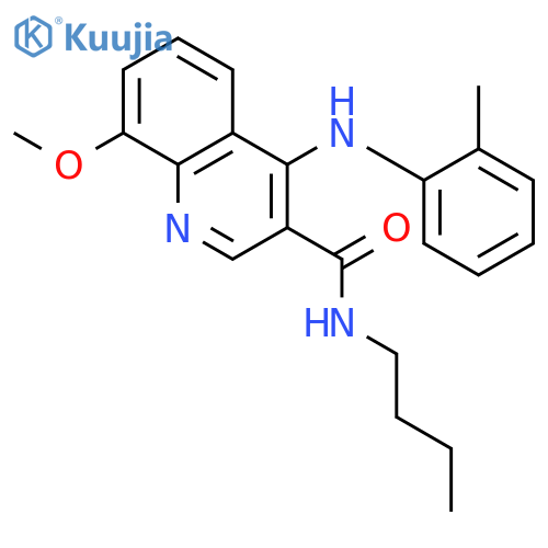 3-Quinolinecarboxamide, N-butyl-8-methoxy-4-[(2-methylphenyl)amino]- structure