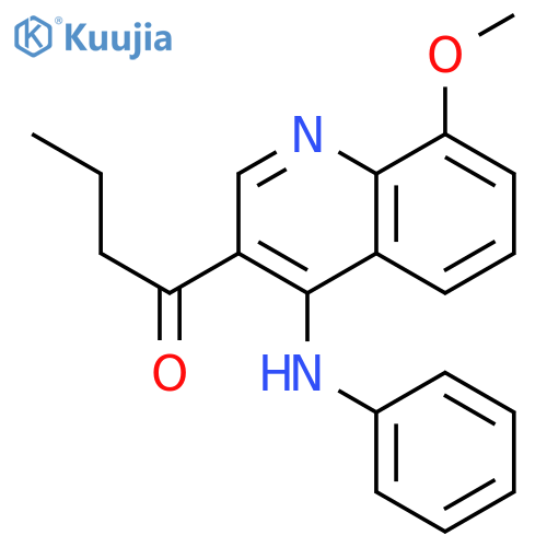 1-Butanone, 1-[8-methoxy-4-(phenylamino)-3-quinolinyl]- structure