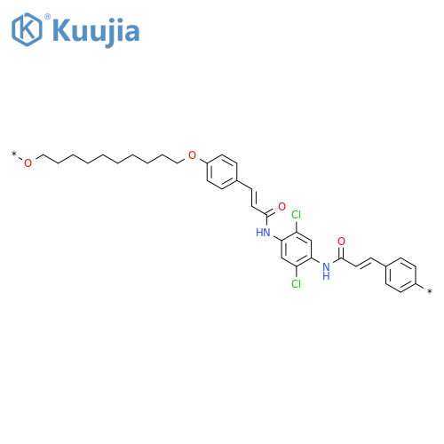 Poly[oxy-1,10-decanediyloxy-1,4-phenylene(3-oxo-1-propene-1,3-diyl)imino(2,5-dichloro-1,4-phenylene)imino(1-oxo-2-propene-1,3-diyl)-1,4-phenylene] structure