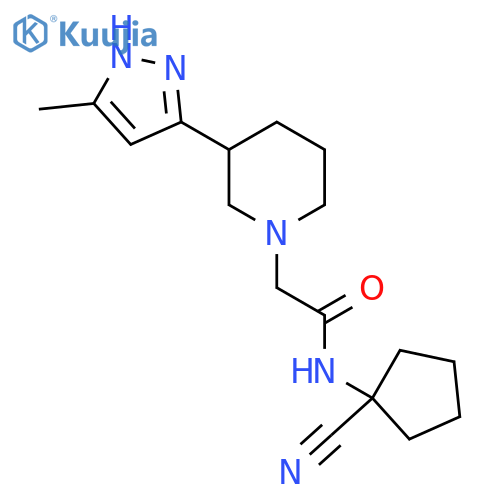 N-(1-cyanocyclopentyl)-2-[3-(5-methyl-1H-pyrazol-3-yl)piperidin-1-yl]acetamide structure