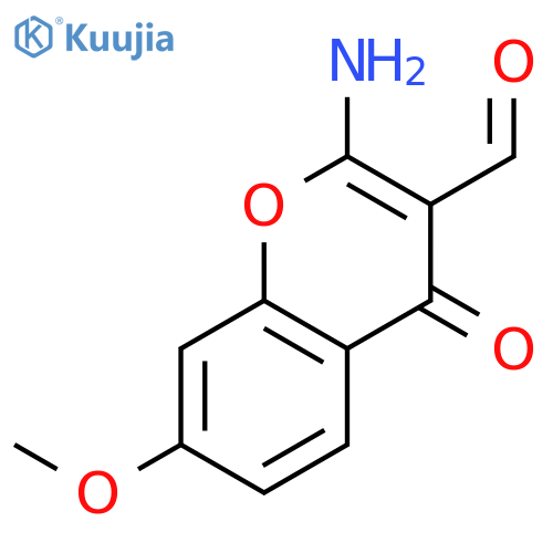 2-Amino-7-methoxy-4-oxo-4H-1-benzopyran-3-carbaldehyde structure