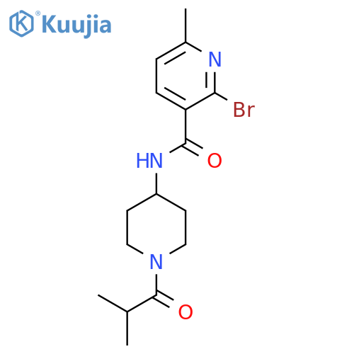 2-bromo-6-methyl-N-[1-(2-methylpropanoyl)piperidin-4-yl]pyridine-3-carboxamide structure