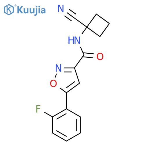 N-(1-cyanocyclobutyl)-5-(2-fluorophenyl)-1,2-oxazole-3-carboxamide structure