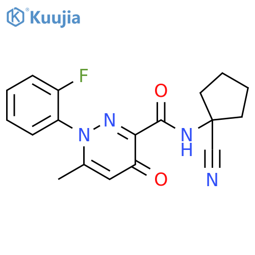 N-(1-Cyanocyclopentyl)-1-(2-fluorophenyl)-1,4-dihydro-6-methyl-4-oxo-3-pyridazinecarboxamide structure