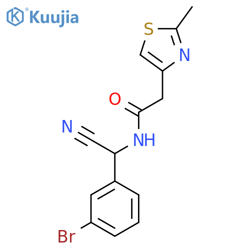 N-(3-bromophenyl)(cyano)methyl-2-(2-methyl-1,3-thiazol-4-yl)acetamide structure
