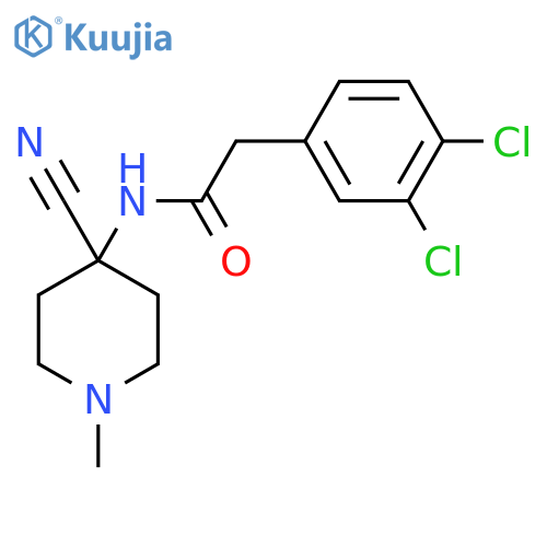 N-(4-cyano-1-methylpiperidin-4-yl)-2-(3,4-dichlorophenyl)acetamide structure