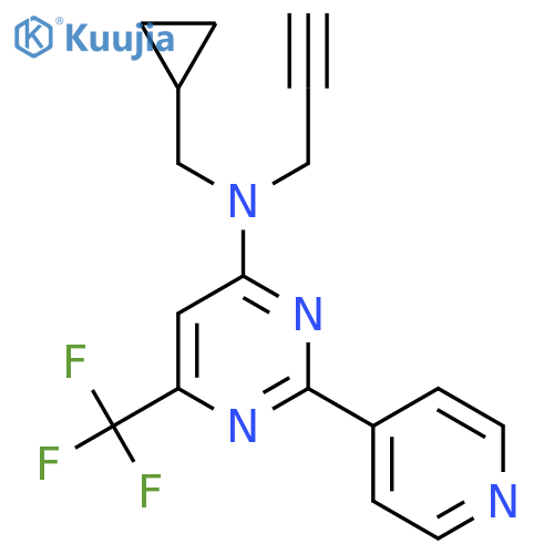 N-(cyclopropylmethyl)-N-(prop-2-yn-1-yl)-2-(pyridin-4-yl)-6-(trifluoromethyl)pyrimidin-4-amine structure