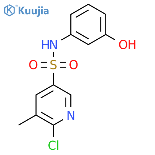 6-chloro-N-(3-hydroxyphenyl)-5-methylpyridine-3-sulfonamide structure