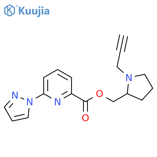 [1-(prop-2-yn-1-yl)pyrrolidin-2-yl]methyl 6-(1H-pyrazol-1-yl)pyridine-2-carboxylate structure