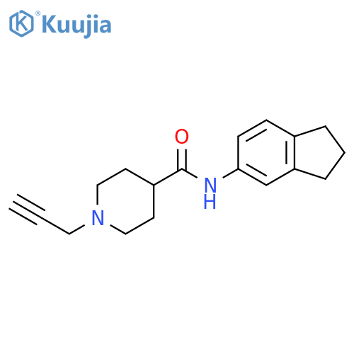 N-(2,3-Dihydro-1H-inden-5-yl)-1-(2-propyn-1-yl)-4-piperidinecarboxamide structure