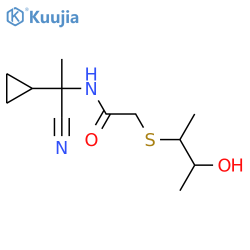 N-(1-cyano-1-cyclopropylethyl)-2-(3-hydroxybutan-2-yl)sulfanylacetamide structure