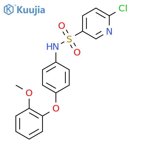 6-chloro-N-[4-(2-methoxyphenoxy)phenyl]pyridine-3-sulfonamide structure