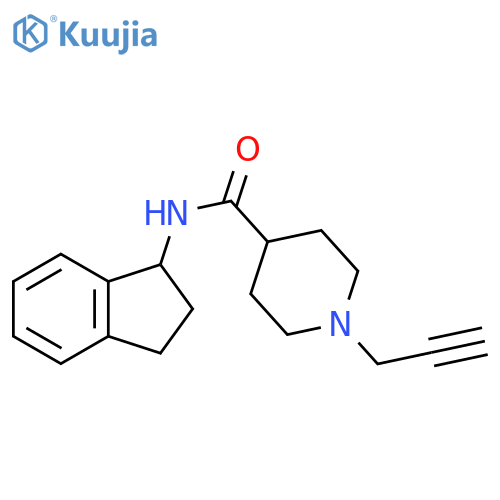 N-(2,3-Dihydro-1H-inden-1-yl)-1-(2-propyn-1-yl)-4-piperidinecarboxamide structure