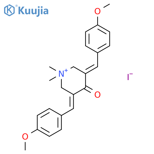 3,5-Bis((4-methoxyphenyl)methylene)-1,1-dimethyl-4-oxo-piperidinium iodide structure