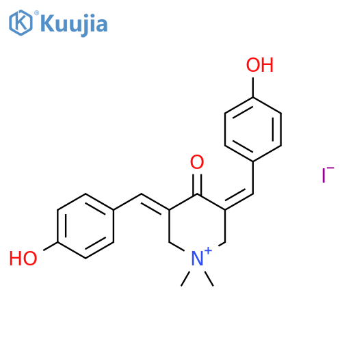 Piperidinium,3,5-bis[(4-hydroxyphenyl)methylene]-1,1-dimethyl-4-oxo-, iodide (1:1) structure