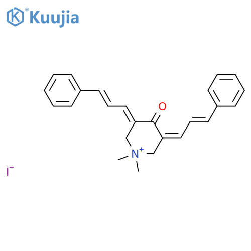 Piperidinium,1,1-dimethyl-4-oxo-3,5-bis(3-phenyl-2-propen-1-ylidene)-, iodide (1:1) structure