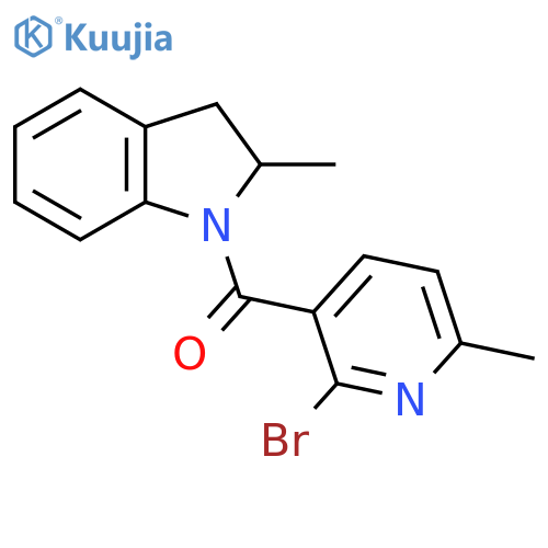 1-(2-bromo-6-methylpyridine-3-carbonyl)-2-methyl-2,3-dihydro-1H-indole structure