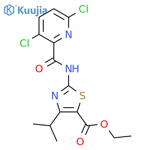 Ethyl 2-(3,6-dichloropyridine-2-amido)-4-(propan-2-yl)-1,3-thiazole-5-carboxylate structure